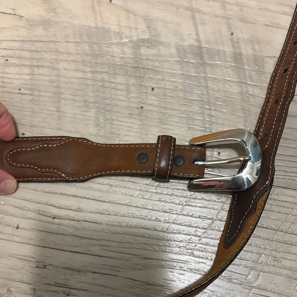 Silver Creek Brown Leather Belt size 36 - Picture 2 of 8